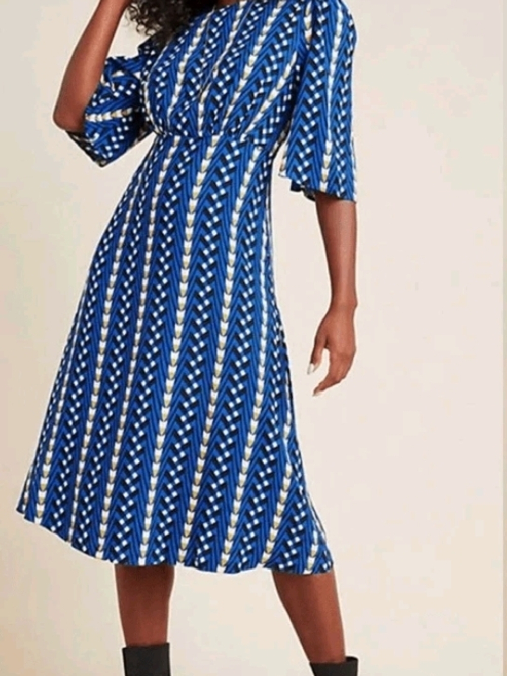 The Odells for Anthropologie Marjorie Geo Midi Dress
